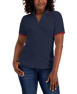 Karen Scott Petite Cotton Polo Top Created for Macy's