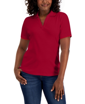Karen Scott Petite Cotton Polo Top Created for Macy's