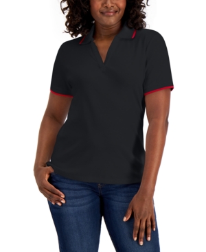 Karen Scott Petite Cotton Polo Top Created for Macy's