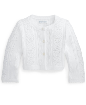 Ralph Lauren Baby Girls Pointelle Cotton Shrug