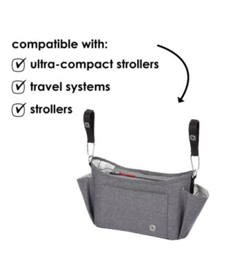 Buggy Buddy XL Universal Stroller Organizer with Cup Holders, Secure Attachment, Zip Pockets