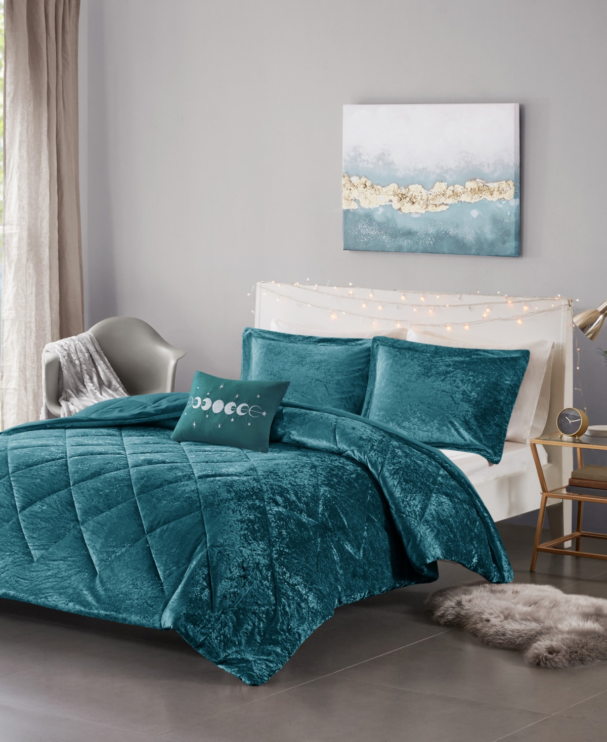 Intelligent Design Felicia Velvet 4-pc. Comforter Set, King/california King In Teal