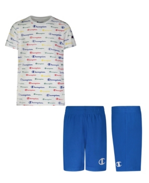 Little Boys Short Sleeve Tee and Mesh Short Set of 2