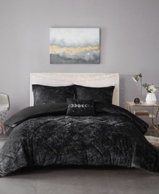 Felicia Velvet 4-Piece Duvet Cover Set, Full/Queen