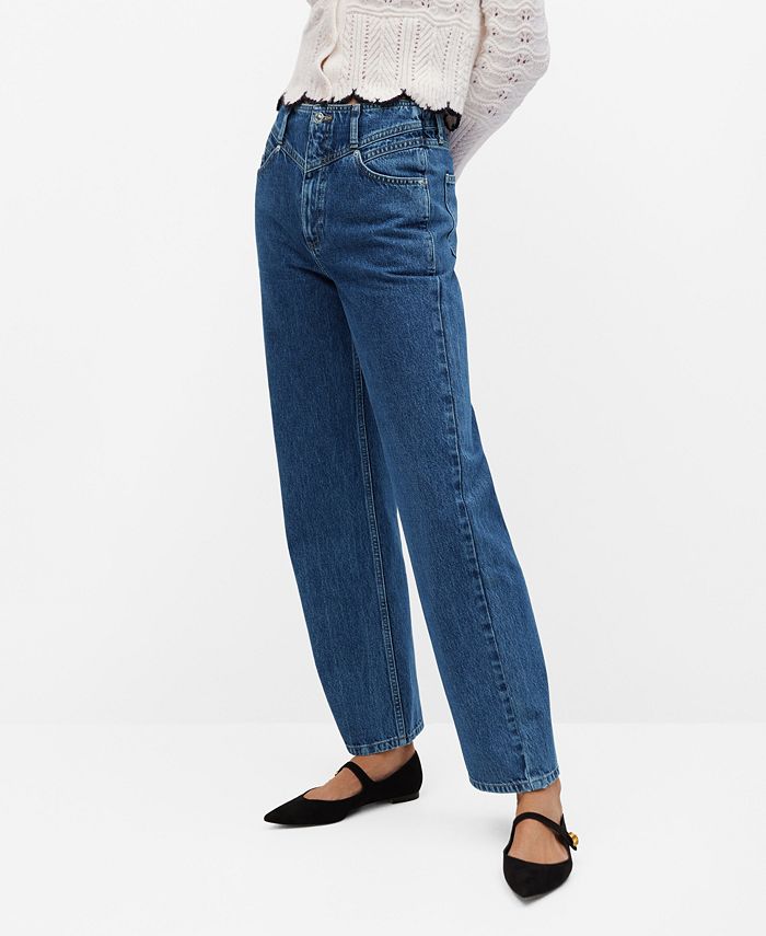 MANGO Women's High Waist Straight Jeans - Macy's