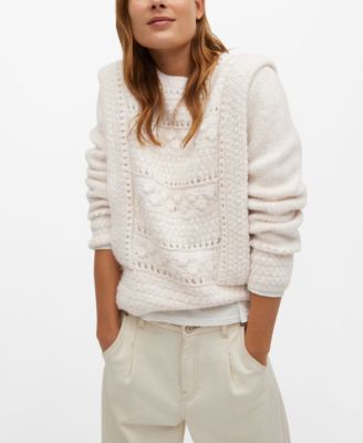 MANGO Women's Openwork Knit Sweater 
