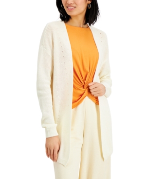 Alfani Open-front Cardigan, Created For Macy's In Antique White