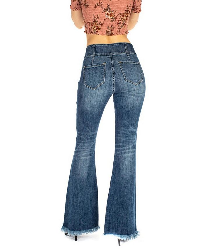 Kancan Women's High Rise Stone Flare Jeans - Macy's