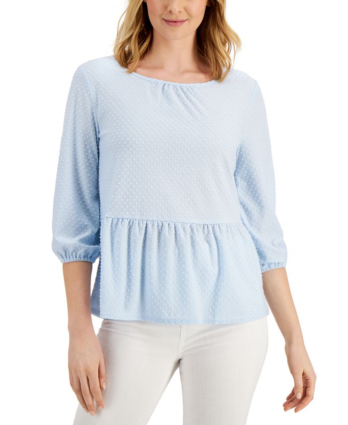 Style & Co Petite ClipDot Top, Created for Macy's Macy's