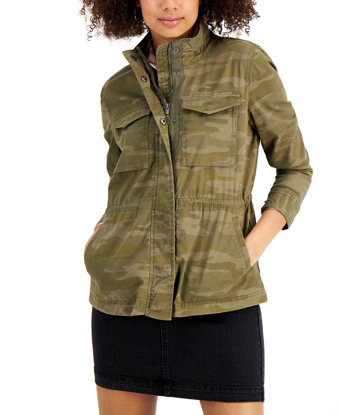 Style & Co Camouflage Utility Jacket, Created for Macy's & Reviews ...