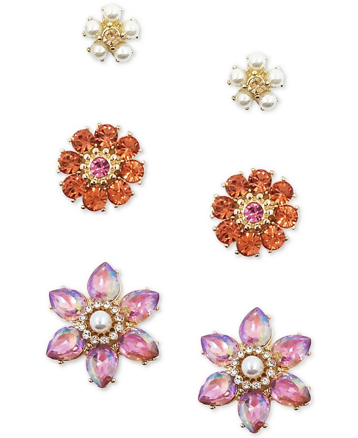INC International Concepts Gold Tone 3 Pc. Set Crystal Imitation