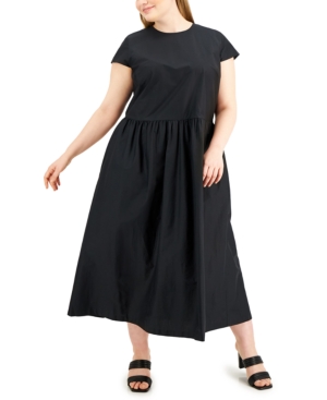 Alfani Plus Size Midi Dress, Created For Macy's In Deep Black