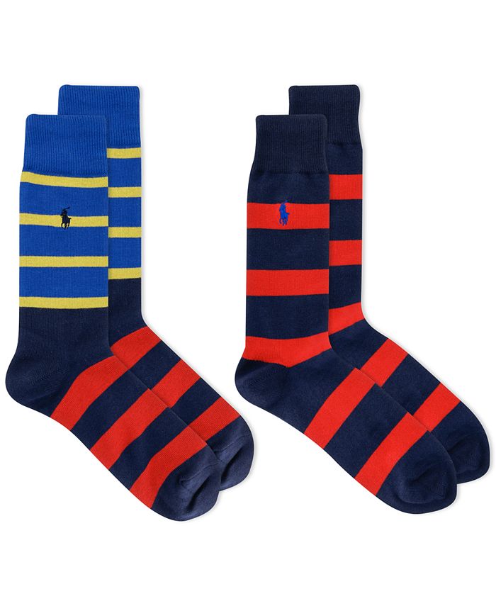 Polo Ralph Lauren Men's Striped Slack Socks, 2pk Macy's