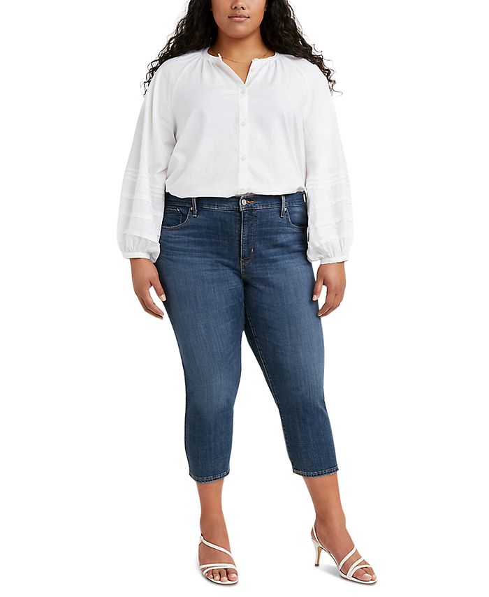 Levi's Trendy Plus Size 311 Shaping Skinny Capri Jeans & Reviews - Jeans - Plus  Sizes - Macy's