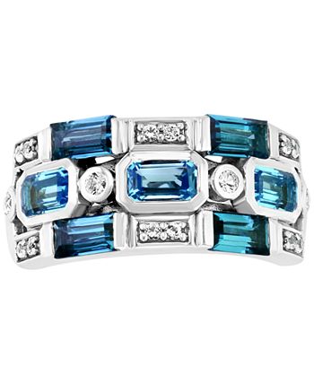 EFFY Collection - Blue & White Topaz Statement Ring (2-3/4 ct. t.w.) in Sterling Silver