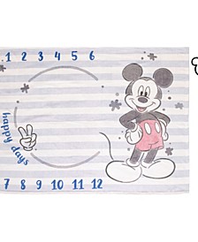 Mickey Mouse Super Soft Milestone Baby Blanket Set, 2 Piece