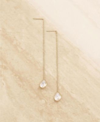 Crystal Teardrop Threader Earrings