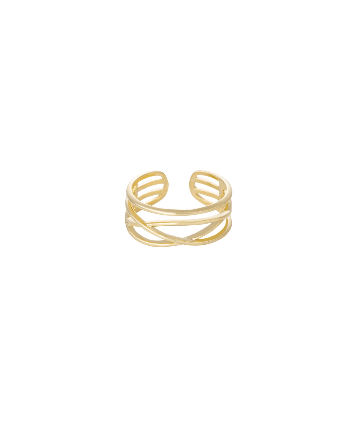 Open Lines Gold Plated Ring - Gold Plated