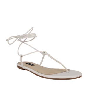Nine West Women's Tella T-Strap Tie-Up Sandals Women's Shoes