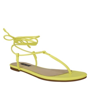 Nine West Women's Tella T-Strap Tie-Up Sandals Women's Shoes