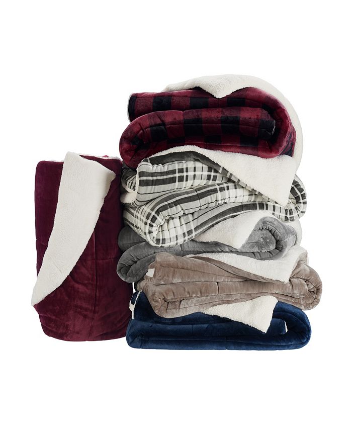 Serta Cozy Plush Buffalo Plaid 3 Piece Comforter Set, King Macy's