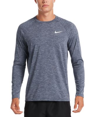 나이키 Nike Mens Heather Hydroguard Long Sleeve Swim T-Shirt