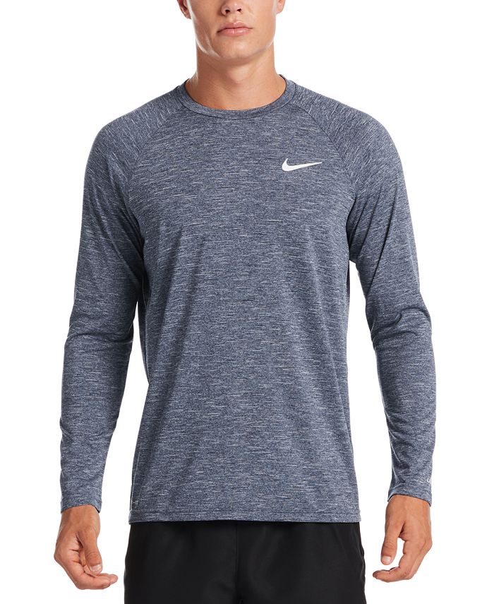 Nike Men\'s Macy\'s - T-Shirt Heather Sleeve Swim Hydroguard Long