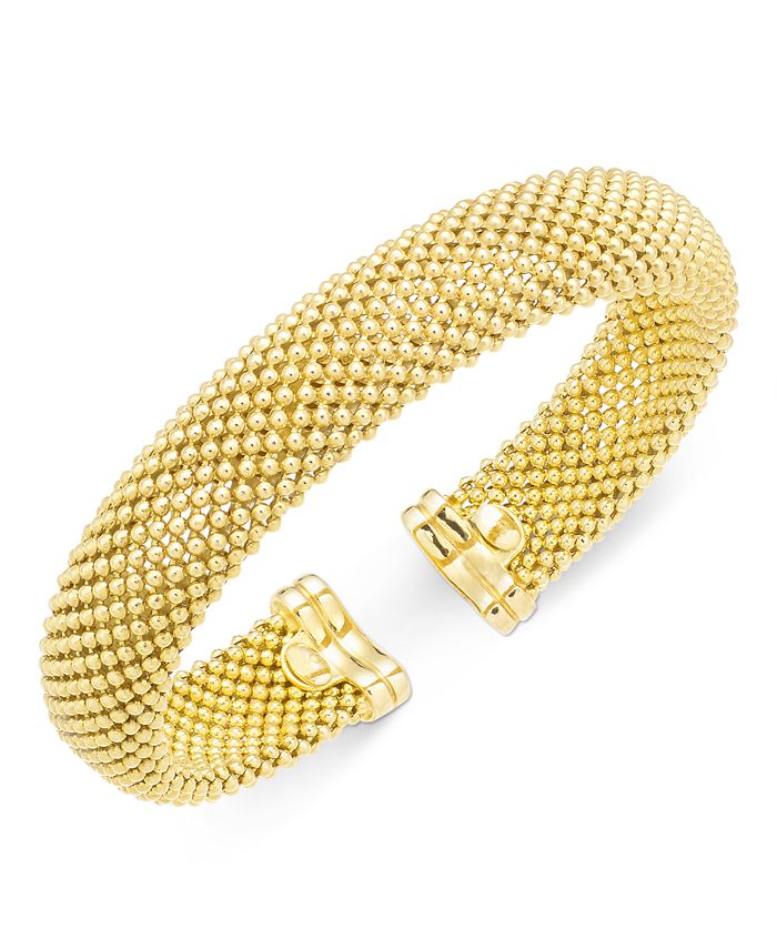 Italian Gold Mesh Bangle Bracelet in 14k Gold over Sterling Silver - Macy\'s