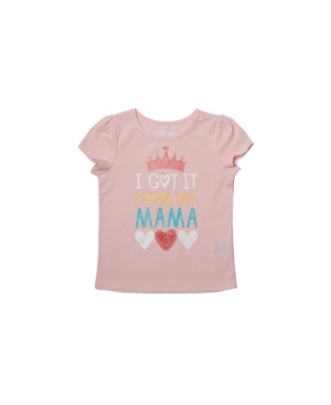 Toddler Girls Short Sleeve Text and Graphic Tee