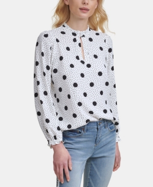 Karl Lagerfeld Keyhole Blouse In White
