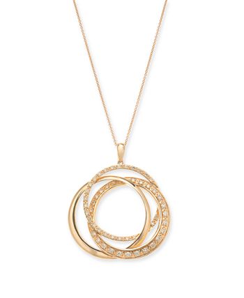 Le Vian - Diamond Interlocking Rings 18" Pendant Necklace (1 ct. t.w.) in 14k Rose,Yellow or Rose Gold
