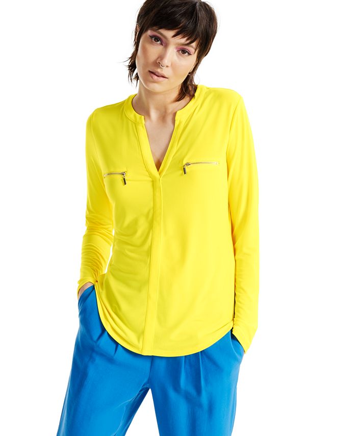 INC International Concepts Petite ZipPocket Top, Created for Macy's Macy's