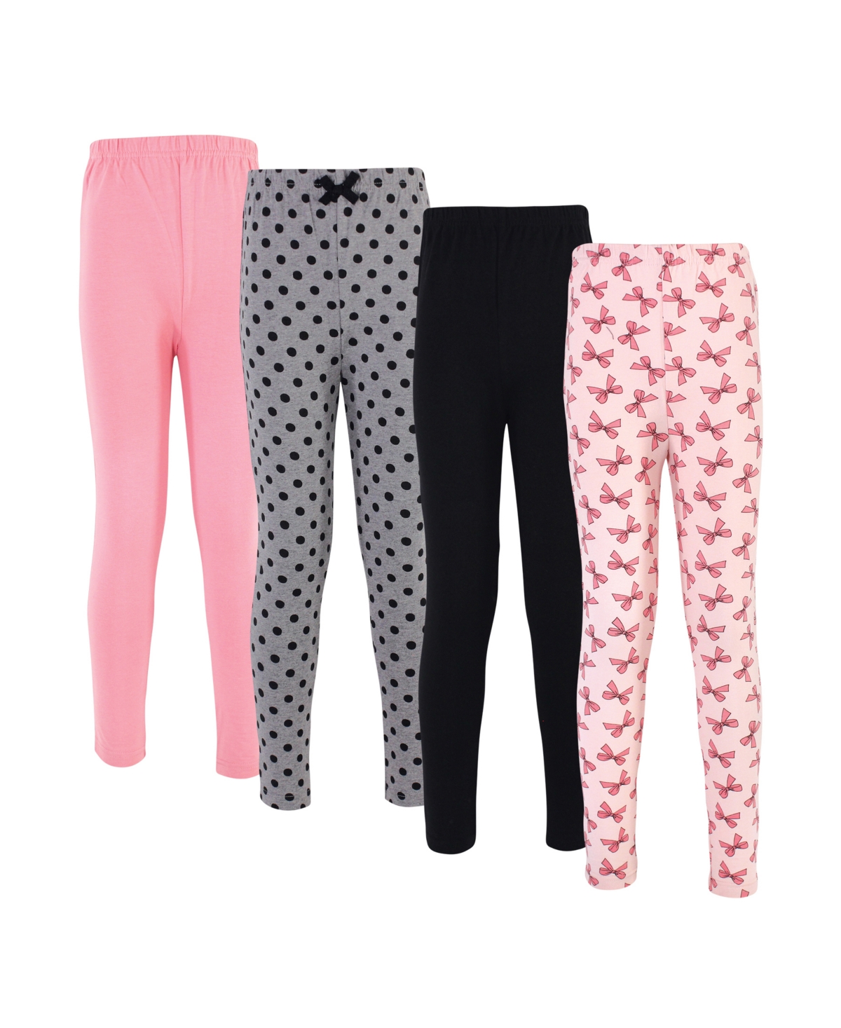 Touched by Nature Baby Girls Youth Organic Cotton Leggings 4pk - Pink bows
