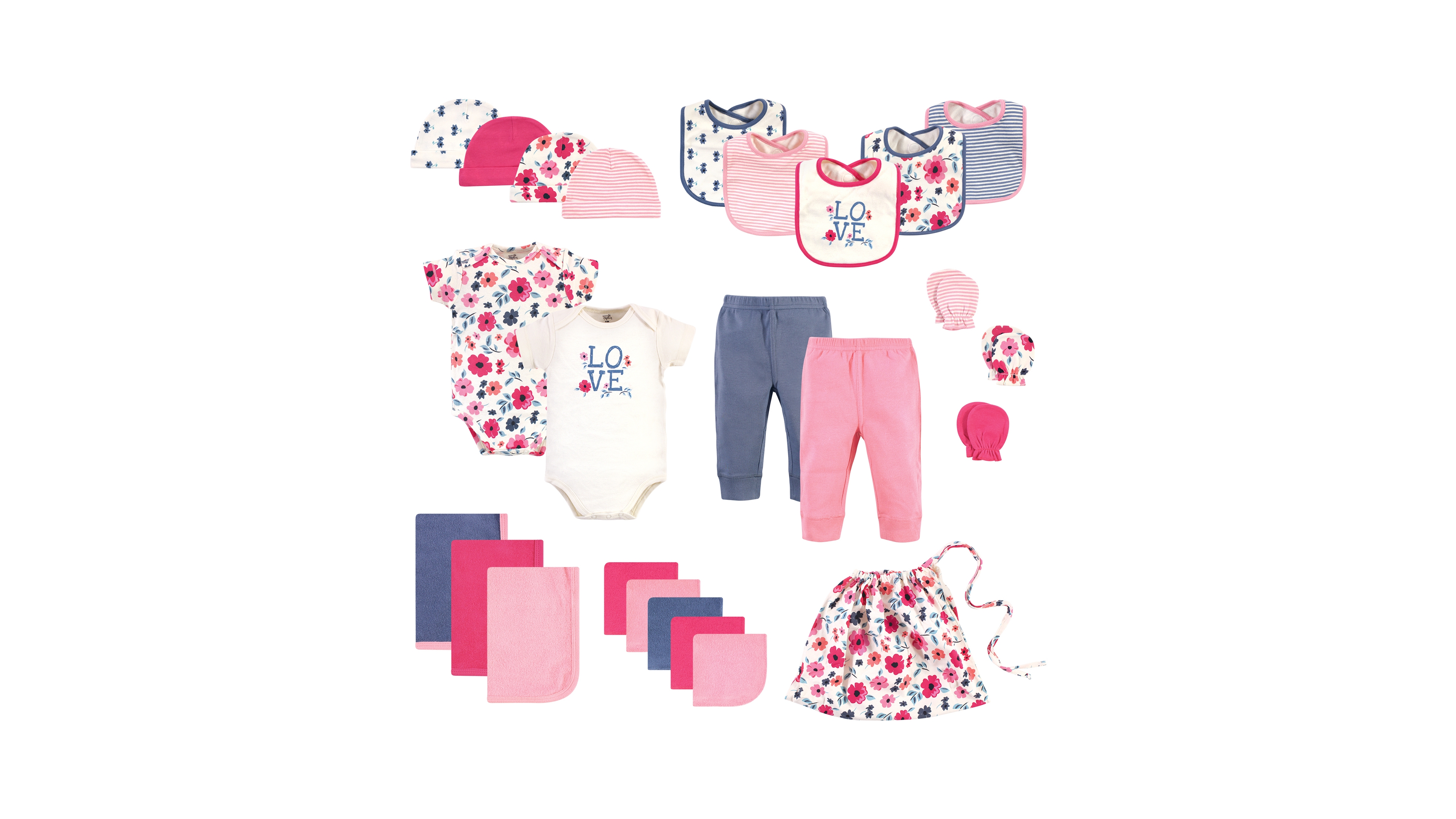 Touched by Nature Baby Girls Natural Cotton Layette Set and Giftset