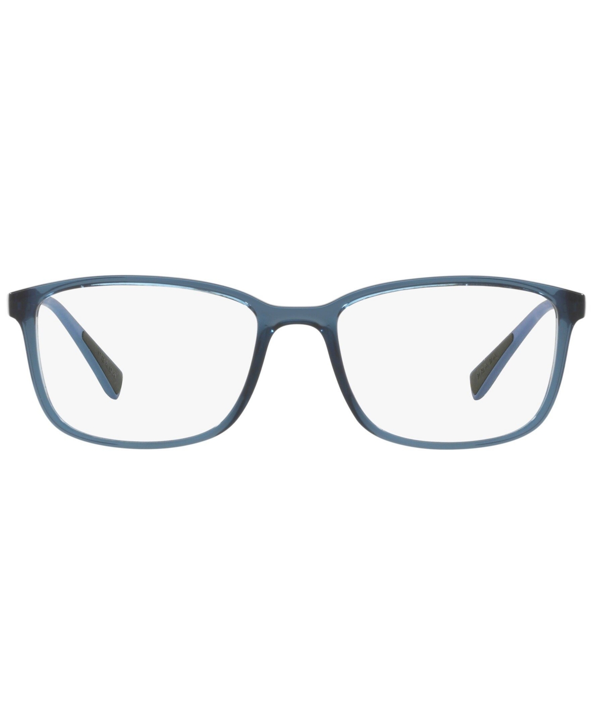 Prada Ps 04iv Men's Rectangle Eyeglasses In Transparent Azure