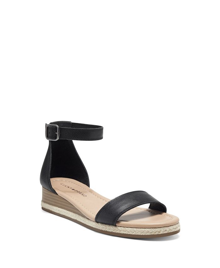 Lucky Brand Women's Westae Ankle-Strap Wedge Sandals - Macy's