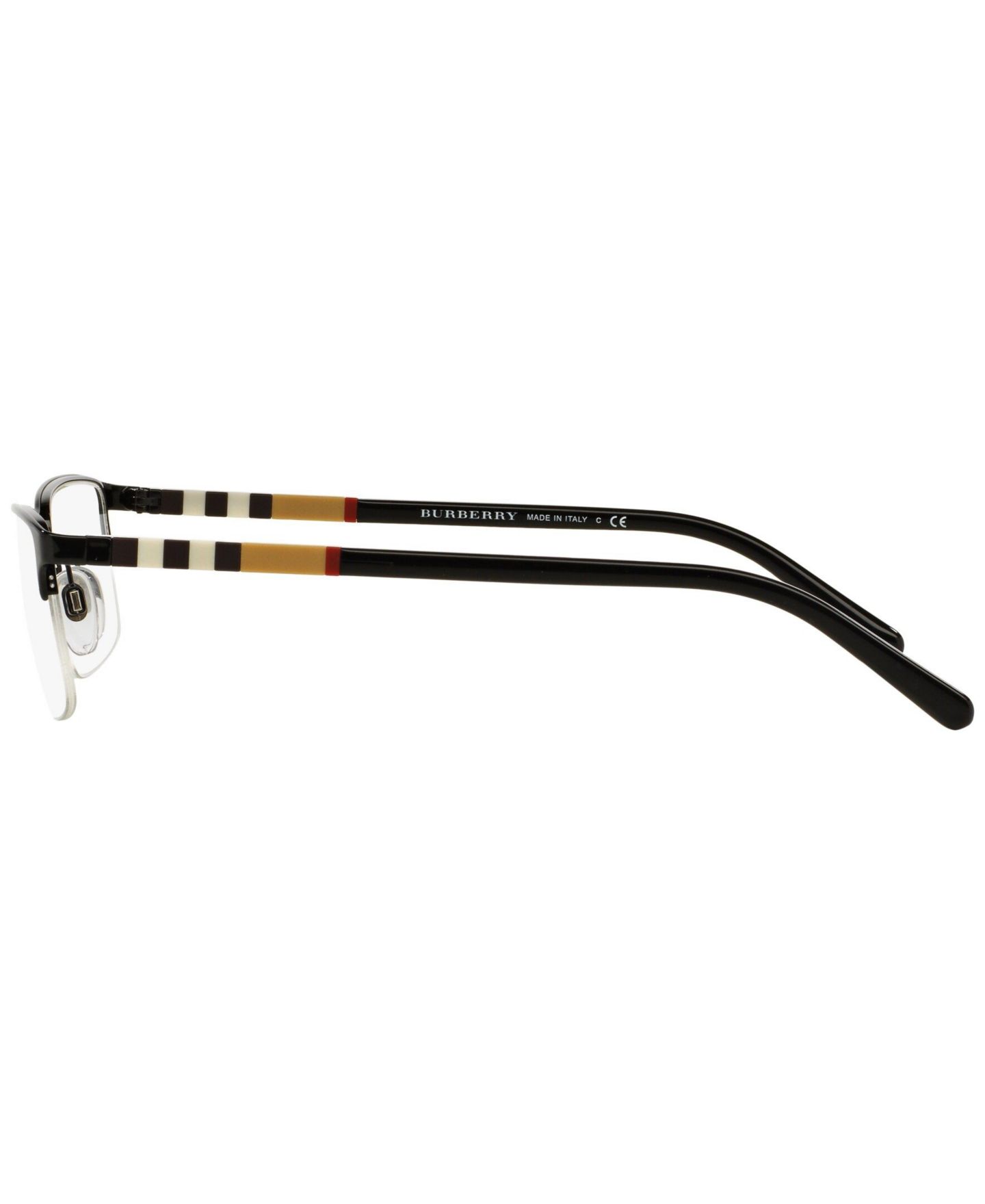 Мужские очки Burberry Man Rectangle Metal BE1282 Eyeglasses, цвет: Чёрный — фото 2