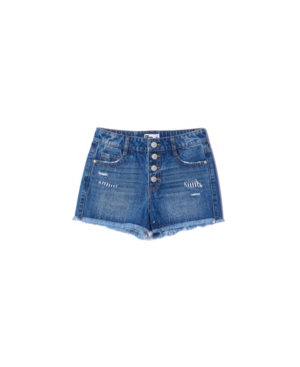 Big Girls Button Fly High Waist Denim Shorts