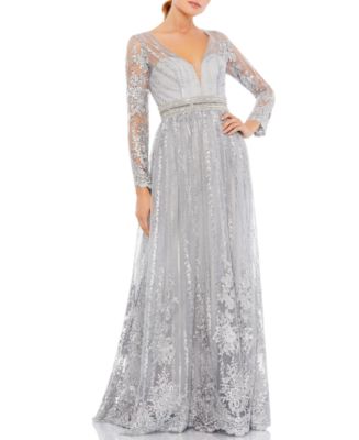 MAC DUGGAL Embroidered A-Line Gown - Macy's