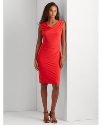 lauren ralph lauren cowlneck jersey dress