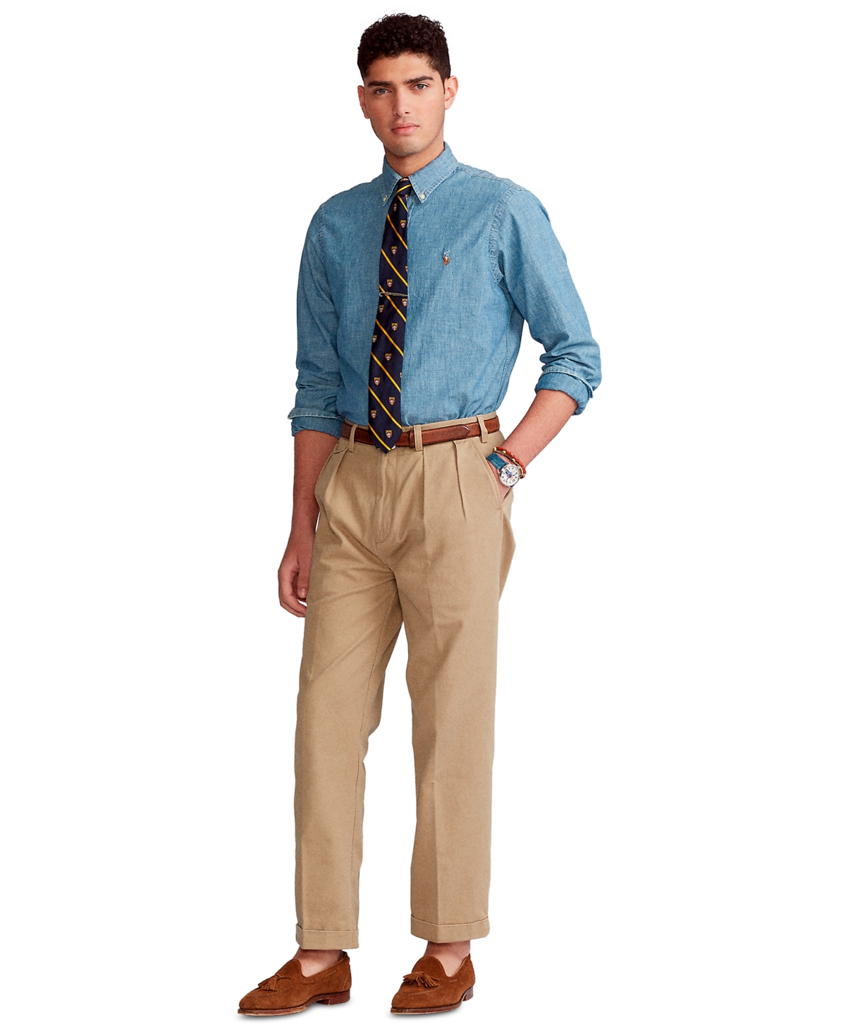 Polo Ralph Lauren Men's Big & Tall Indigo Chambray Shirt