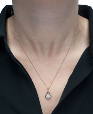 Diamond Ladybug 18" Pendant Necklace (1/20 ct. t.w.) in 10k Gold, Created for Macy's