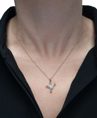 Diamond Frog 18" Pendant Necklace (1/10 ct. t.w.) in 10k Gold, Created for Macy's
