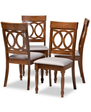 BAXTON STUDIO LUCIE MODERN AND CONTEMPORARY FABRIC UPHOLSTERED 4 PIECE DINING CHAIR SET