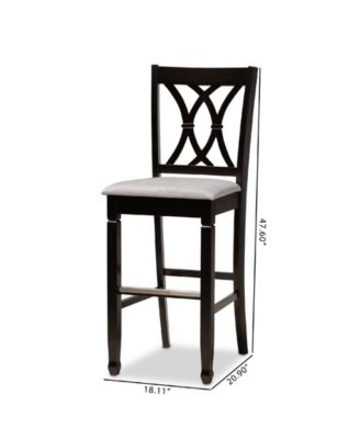 Calista Modern and Contemporary Fabric Upholstered 2 Piece Bar Stool Set