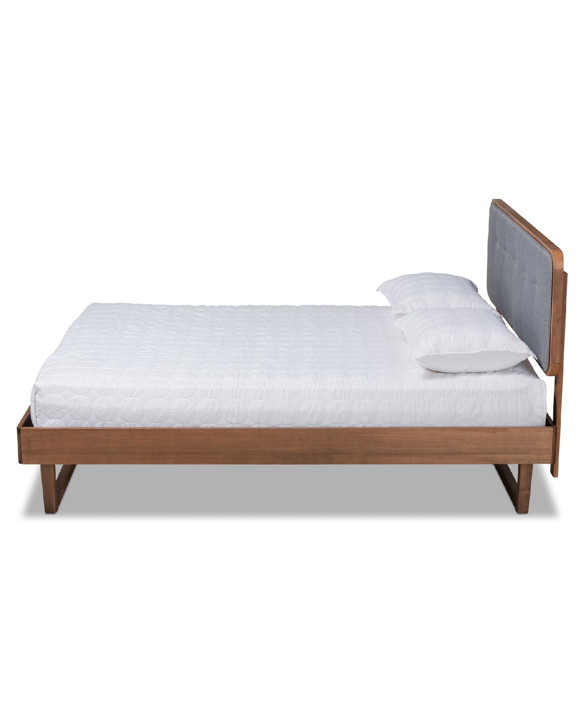 Natalia Mid-Century Modern Fabric Upholstered Size Platform Bed