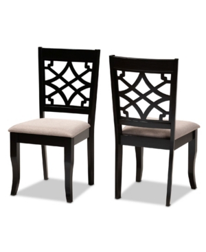 Baxton Studio Mael Modern And Contemporary Fabric Upholstered 2 Piece Dining Chair Set In Sand
