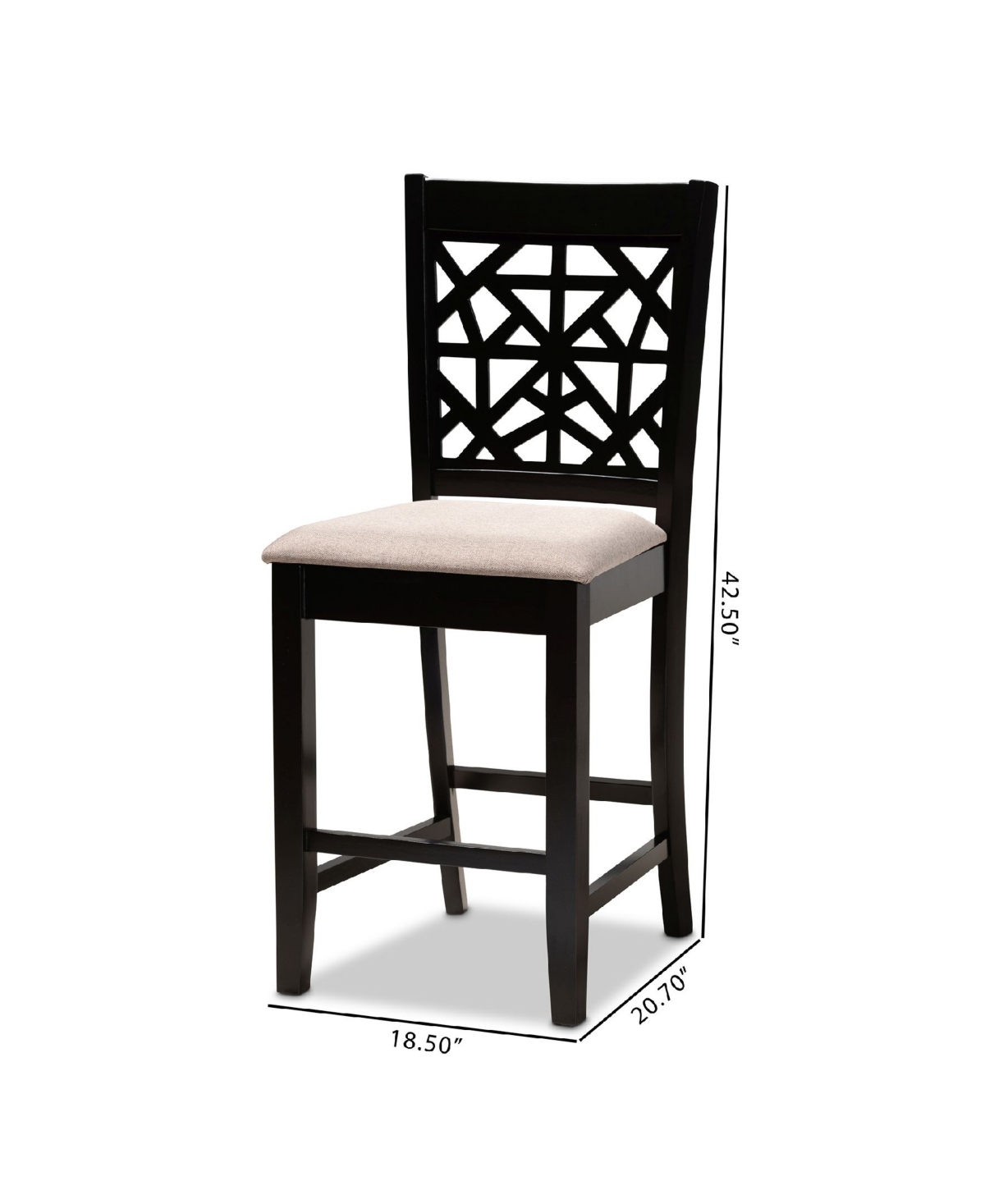 Devon Modern and Contemporary Fabric Upholstered 2 Piece Counter Height Pub Chair Set