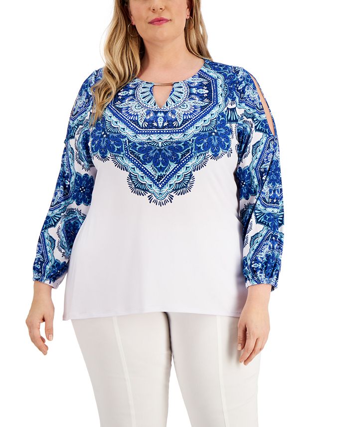 plus size printed tops