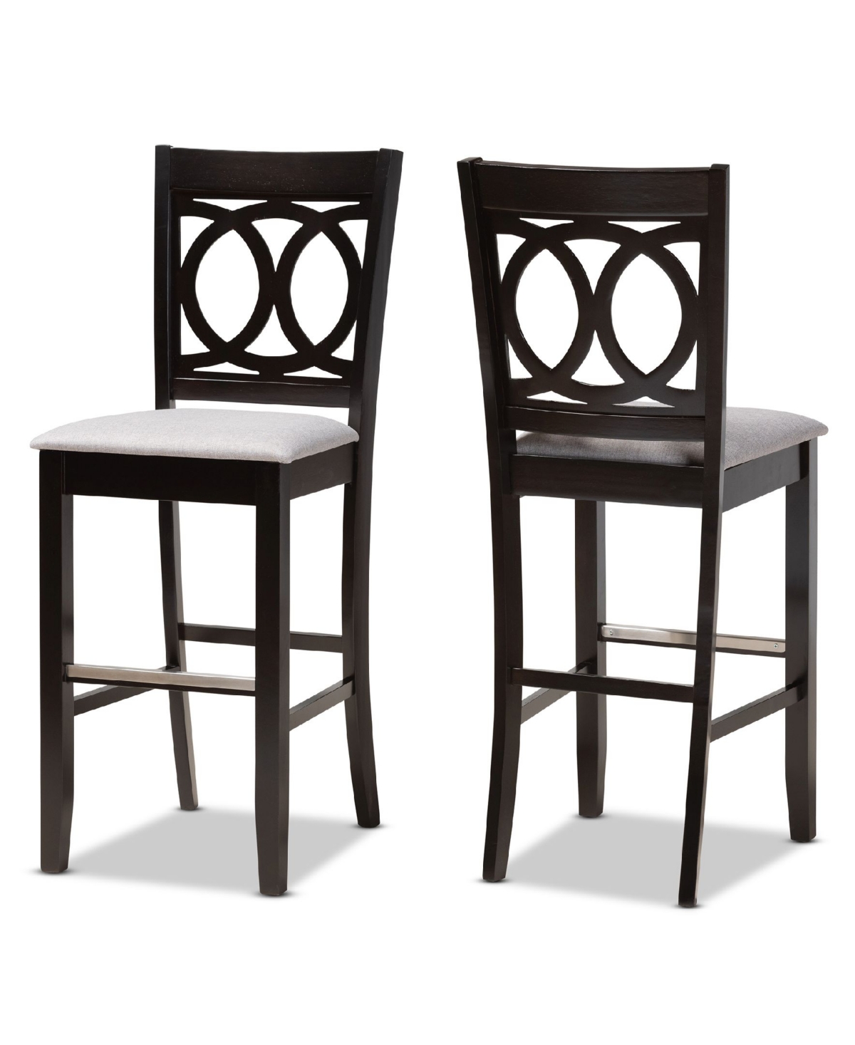 Carson Modern and Contemporary Fabric Upholstered 2 Piece Bar Stool Set